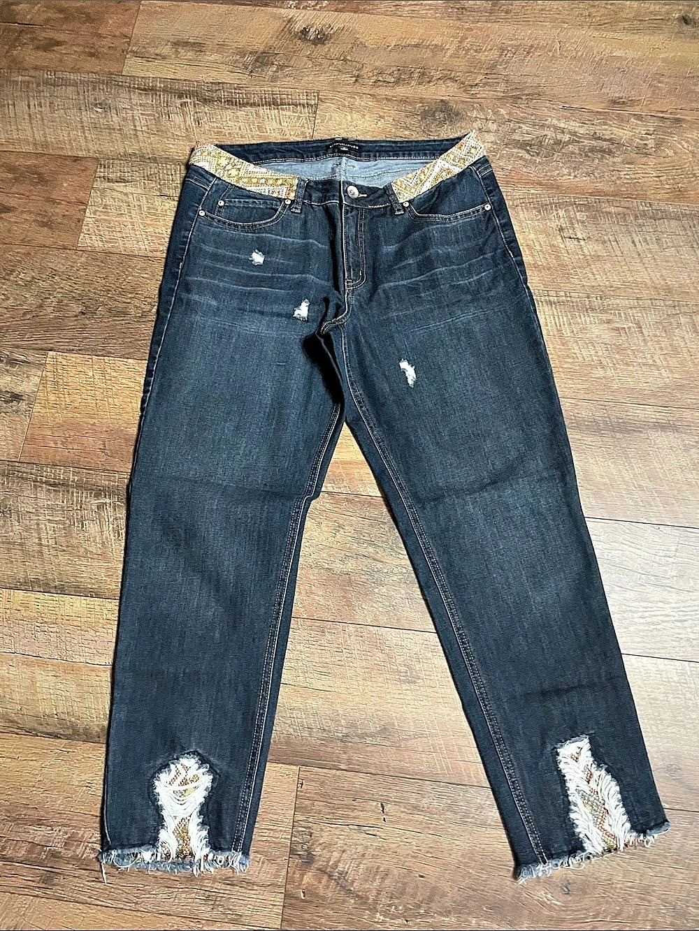 Signature 8 Studio Distressed Skinny Jeans in Blue Waist 12